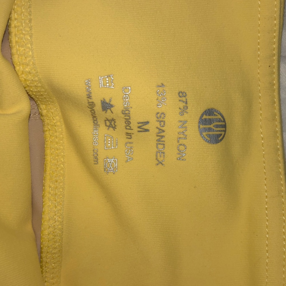 Til You Collapse Yellow Seam-Detail High-Waist Athletic Shorts - Picture 5 of 7